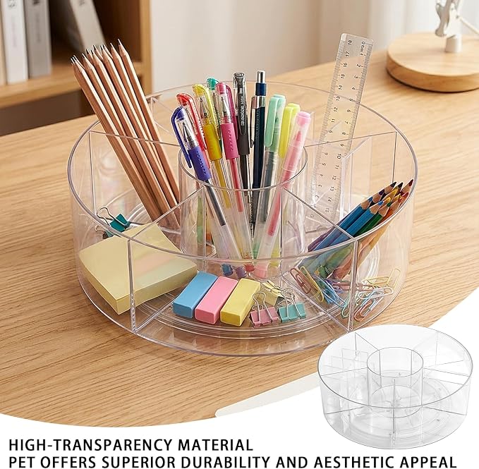 Lazy Susan Organizer 10in+12in 2Pcs Clear Rotating Tray 360° Turntable for Pantry Fridge Cabinet Kitchen Bathroom Storage，Spice Organization，Kitchen Condiment Organizer - Image 6