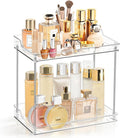 2 Tier Bathroom Counter Organizer, Clear, Rectangular | Tiered Skincare Organizer Bathroom Shelf for Vanity Countertop, Kitchen, Sink Storage, Holds Makeup, Perfume, Beauty Supplies by FODIENS