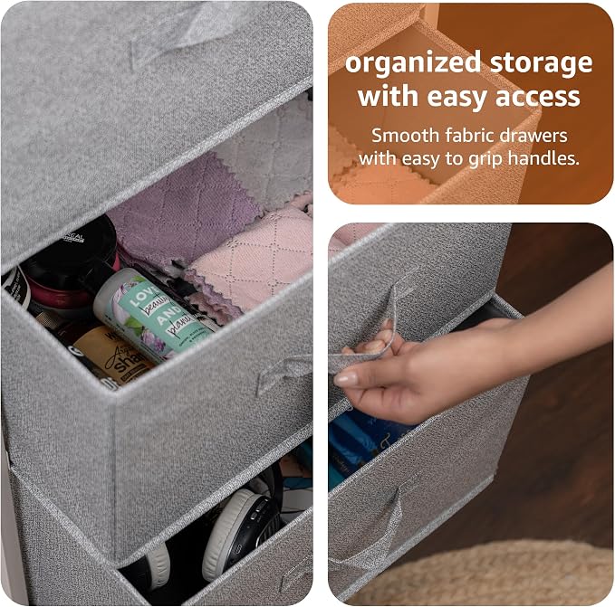 Amazon Basics Fabric 4-Drawer Storage Organizer Unit for Closet, Bedroom, White - Image 4