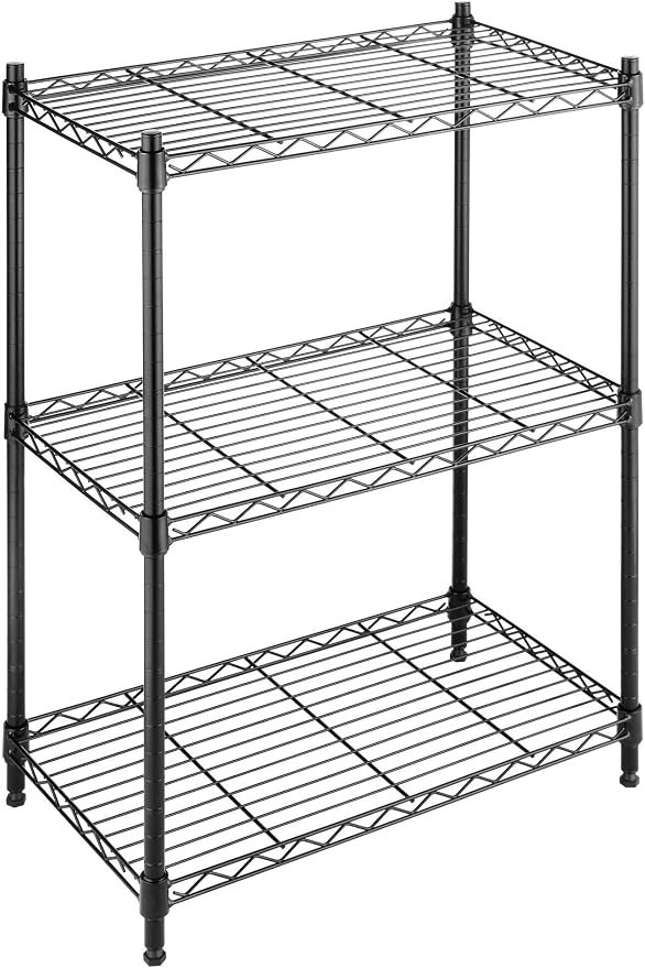 Whitmor 3-Wire Shelving Unit, Metal Storage Shelves, Easy Assembly Home Organizer for Pantry, Kitchen, Garage, Plant by Whitmor