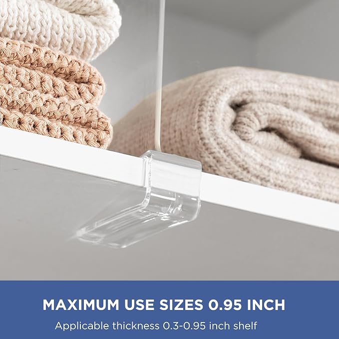 HBlife 10 Pack Clear Shelf Dividers, Vertical Purse Organizer for Closet Perfect for Sweater, Shirts, Handbags in Bedroom and Kitchen, Adjustable Acrylic Bookshelf for Organization - Image 5