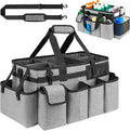 Cleaning Caddy Bag,Extra Large Cleaning Supplies Organizer with Handle for Housekeepers,Gray by ZIOZERTT