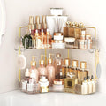 Corner Bathroom Counter Organizer 2 Tier Bathroom Organizers | Storage Countertop with Hooks Skin Care Exquisite Vanity Organizer Countertop Bathroom Storage Dresser, Kitchen-Clear by Kinkota