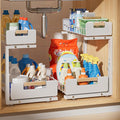 Delamu Under Sink Organizer Kitchen, 2-Tier Pull-Out Cabinet Shelf, 2-Pack | 2-Tier Smooth Slide, 5 Adjustable Heights, Anti-Tip Suction Cups, Sturdy Metal, For Kitchen Bathroom Pantry Laundry, White by DELAMU