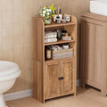 Homhedy Small Bathroom Storage Cabinet, Toilet Paper Storage Cabinet | Bathroom Floor Cabinet with Doors and Shelves, Bathroom Organizers for Small Spaces, 7.9"D x 14.6"W x 31"H, Rustic Walnut by Homhedy