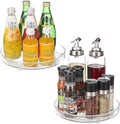 URALFA 9 Inch Lazy Susan Turntable, 2 Pack Small Rotating Cabinet Organizer | Clear Acrylic Plastic Spinning Organizer for Kitchen Cabinet, Pantry, Countertop, Fridge 360-Degree Rotating Base by URALFA