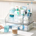 Vtopmart 6 PCS Bathroom Countertop Organizer Sets | 1 Divided Tray, 4 Qtip Holder Jars, 1 Drawers, Clear Organizers, For Toothbrush, Cotton Pads, Vanity Accessories by Vtopmart