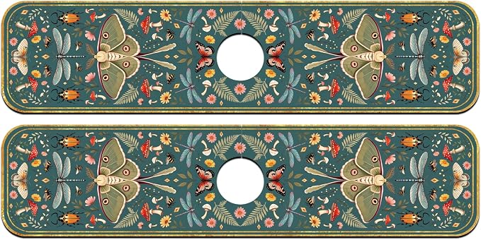 2 Pcs Kitchen Sink Splash Guard Faucet Mat Vintage Green Insects and Plants Faucet Mat for Sinks Absorbing Drying Mat for Kitchen Bathroom, 23.6x5.5inch - Image 8