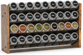 Spice Rack Organizer for Cabinet, Wood Countertop Shelf, No Jars Included | Holds 36 Standard 4 oz Jars, Fits Jars Under 1.8 in Wide, 4-Tier Kitchen Seasoning Organizer, Wall Mount, 17.2" W x 10.3" H by NESAPTO