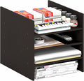 Furinno Cubicle 3-Shelf Cube Insert, 3-Tier Cube Organizer, Dark Oak | 12.9W x 12.9H, Shelf Accessory, Fits into Furinno Triple Thick Cubes, IKEA Kallax, for Organizers and Storage, by Furinno-FitsYourSpaceFitsYourBudget