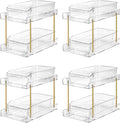 LAREKUN4pack 2-Tier Organizer & Storage Unit Stackable Bathroom Cabinet Organizer Pull-Out Kitchen Pantry Organizer & Storage System Suitable for Countertops, Pantries, Kitchens, Bathrooms by LAREKUN
