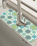 Patterned Sink Faucet Mat Kitchen Splash Guard Super Absorbent Drying Mat, Non-Slip Drain Pad for Kitchen Counter or Bathroom-15x5.5in by BnhjsdwTablecloth