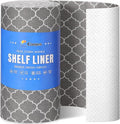Cooyes Refrigerator Liners 17.7" x 360", Absorbent Strong Grip Fridge Mats Machine Washable, Non-Adhesive Refrigerator Shelf Liner for Fridge Bins & Kitchen Cabinets, Gray by Cooyes