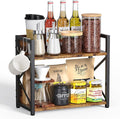 RUILALIFE Coffee-Bar-Station-Organizer Shelf for Countertop, 2 Tiers Kitchen Counter Shelf Riser, Wooden Spice Rack Organizer, Coffee Bar Accessories(Rustic Brown, Large) by RUILALIFE