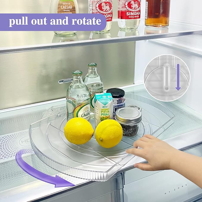 Incostar 360° Rotating Lazy Susan Turntable - Multifunctional Rectangular Organizer 16.5" x 11.1" for Refrigerator, Cabinet, Pantry, and Kitchen Countertop (1 Pack) - Image 3