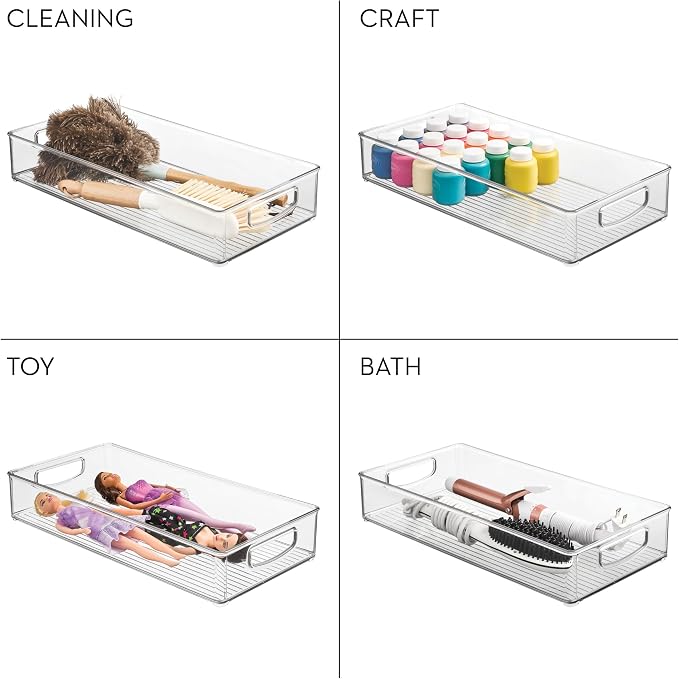 iDesign Stackable Clear Plastic Extra Long Pantry Organizers | Cabinet Storage Bins, For Kitchen - Image 7