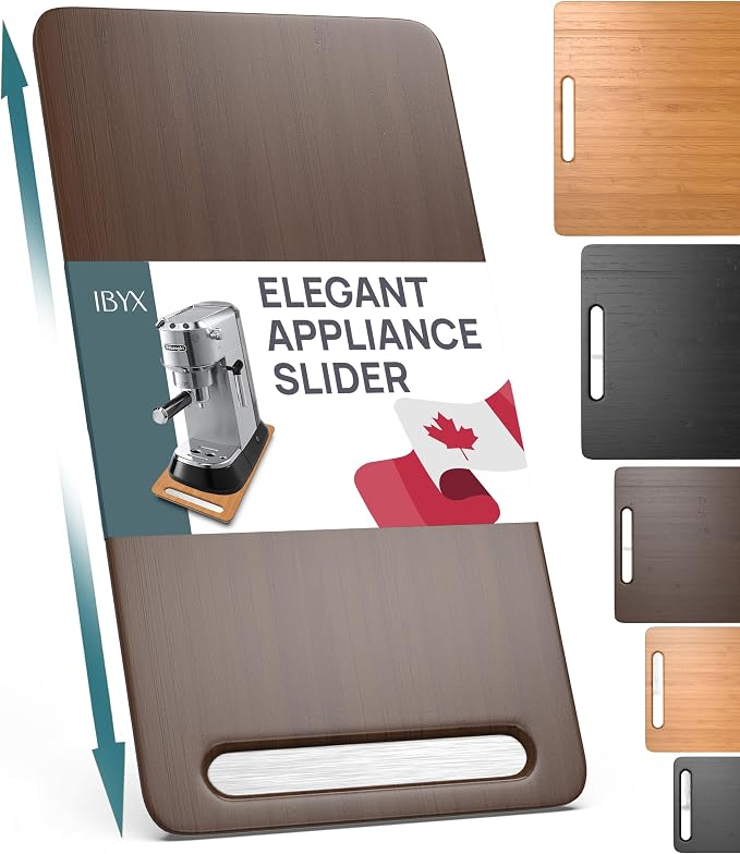 Ibyx Appliance Slider, Sliding Tray for Coffee Maker, 7.5x14.5 in, Brown | For Coffee Maker & Heavy Kitchen Appliances, Easy Slide, Made of Premium Bamboo, Space-Saving Kitchen Organizer 40lb Capacity by Ibyx