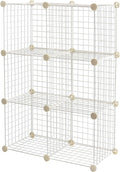 Amazon Basics Cube Wire Grid, 6-Cube, 12 x 12-Inches, White | Stackable, Storage Shelves by AmazonBasics