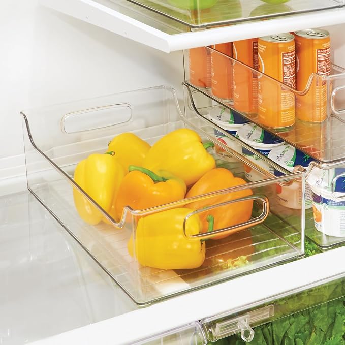 iDesign Stackable Storage Bin with Handles, Clear | For Pantry or Fridge, Made in USA - Image 3