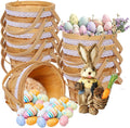 Wooden Baskets 10" x 6.5", 10 Pack Natural Apple Harvest Baskets | Round Handled Baskets Hold Produce, Flowers, Easter Eggs Or Favors for Farms, Markets, Weddings, Parties and Decor by YPshuye