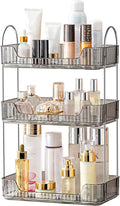 Akinbas 3 Tier Bathroom Organizer Countertop Makeup Perfume Tray Skincare Organizer for Bathroom Dresser Vanity (Grey) by AKINBAS