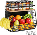 Magnetic Shelf for Fridge,Hanging Wall Basket for Potato Onion Fruit and Vegetable Storage Bins,Large Produce Container Magnetic Spice Rack for Refrigerator Kitchen Counter Pantry,Black by Clothink