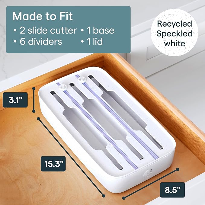 YouCopia StoraRoll Food Wrap Dispenser 3-in-1, Aluminum Foil Wrap Organizer - Image 5