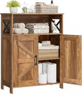 Homhedy Farmhouse Bathroom Storage Cabinet with Doors, Small Floor Cabinet | Toilet Paper Cabinet with Adjustable Shelf, Freestanding Storage Cabinet for Kitchen/Laundry/Living Room, 24"W, Rustic Walnut by Homhedy