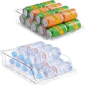 Adjustable Soda Can Dispenser for Refrigerator –Expandable Width PET Drink Organizer, Stackable Space-Saving Fridge Organizer for Cans & Bottles – 2 Pack by BIINONE