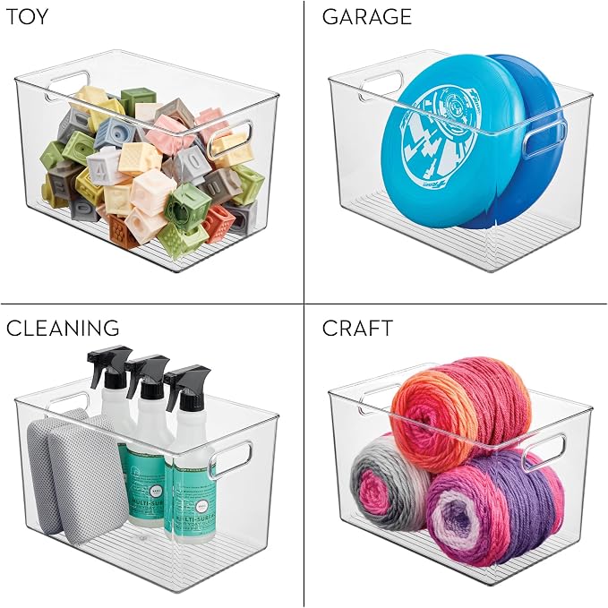 iDesign Storage Bins with Handles, Set of 2, Clear | Organizer Bins, For Kitchen, Pantry, Bathroom, or Home Office - Image 7