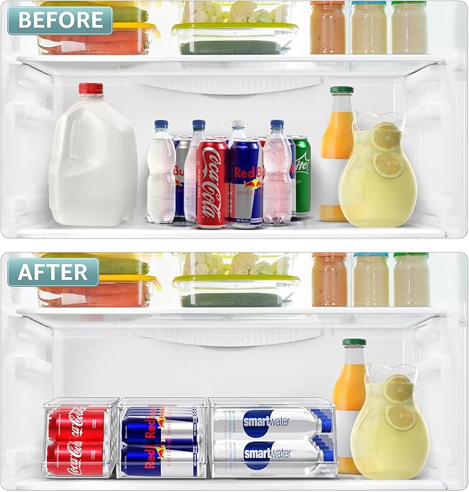 Sorbus Fridge & Pantry Can Organizer - 3 Size Dispenser for Standard, Skinny Cans & Water Bottles - Image 3