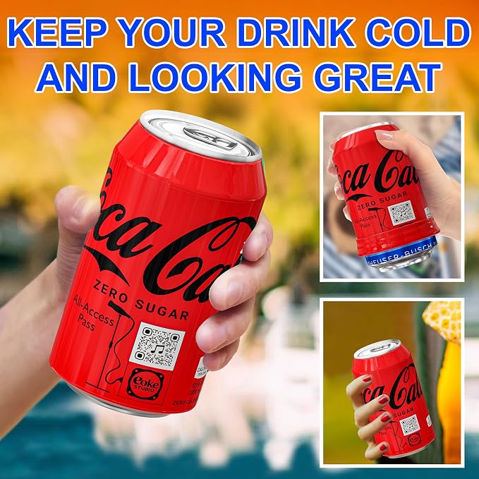BeerSkin Silicone Can Covers 12 oz (355 ml) - Soda Can Cover - 3 Pk | Red, Reusable, Travel, Camping, Beach Days, Outdoor Parties, Fun Beverage Accessories, Gift for Outdoor Lovers - Image 4