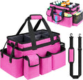 Cleaning Caddy Bag,Large Cleaning Supplies Organizer with Handle for Housekeepers,Rose Red by ZIOZERTT