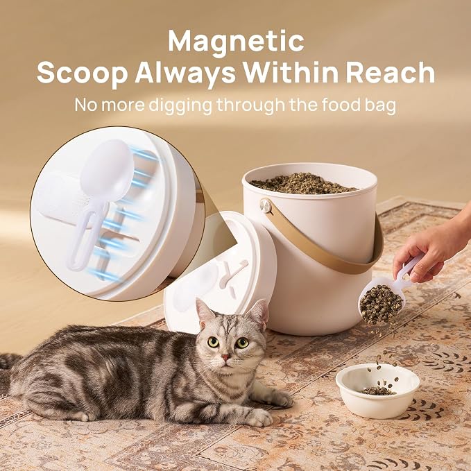 smartoo Vacuum Cat Dog Food Storage Container 10 lb, Dry Pet Food Storage | 10.6 Qt Airtight Cat Food Storage Container with One-Button Easy Use, Magnetic Scoop Incl., BPA-Free, Durable, Rechargeable - Image 6