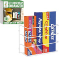 Evelots Kitchen Wrap & Food Bag Organizer Wall/Cabinet Mount, 1-Pack, White | Keep kitchen wraps and food bags organized with 1 basket that mounts on a wall or cabinet door to save valuable counter space by Evelots