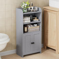 Homhedy Small Bathroom Storage Cabinet, Toilet Paper Storage Cabinet | Bathroom Floor Cabinet with Doors and Shelves, Bathroom Organizers for Small Spaces, 7.9" D x 14.6" W x 31" H, Gray by Homhedy