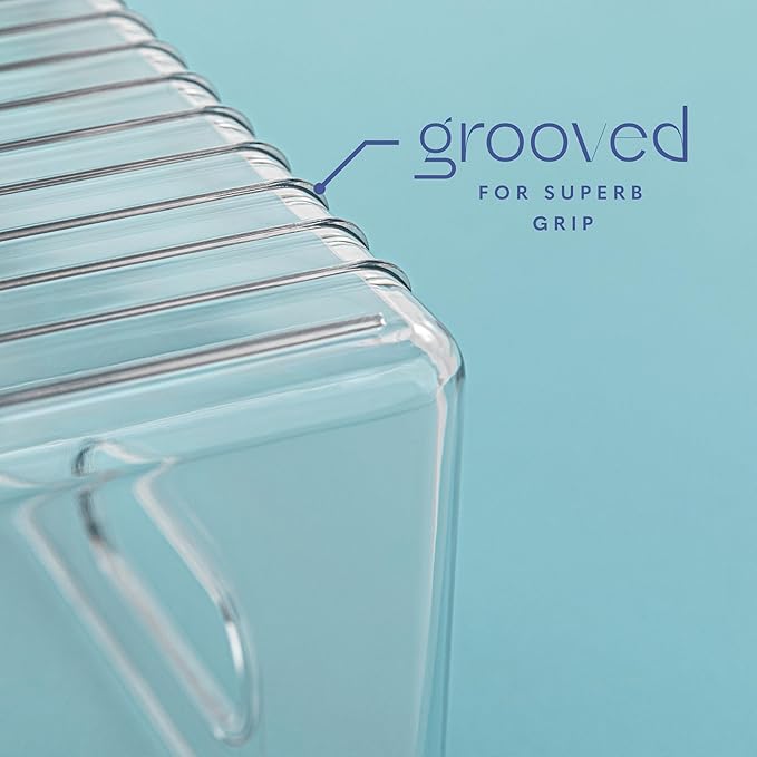 Plastic Food Storage Clear Container Bin with Handles for Organizing Kitchen, Pantry, Refrigerator, Freezer, Pantry, Cabinet, Closet, Bathroom. 16”x8”x5” - Image 4
