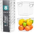 Sorbus Small Clear Plastic Storage Bins for Shelves, Clothes, with Handle - Clear Storage Bins, Drawer, Shelf, Closet, Pantry, Fridge, Freezer Organizer Bins, Closet Organizers and Storage (8 pack) by Sorbus