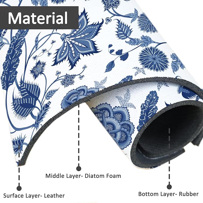 24" X 5.5" Kitchen Sink Splash Guard Faucet Mat Flora Super Absorbent Fast Drying Faucet Guard & Draining Mat Sink Splash Guard Behind Faucet for Kitchen, Bathroom - Image 4