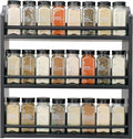3-Tier Bamboo Spice Rack, Wall Mount & Countertop Spice Organizer | Seasoning Jars Rack Shelf Spice Organizer for Kitchen, Spice Storage Holder with handles, Front and Rear Protective Design by Thalomely
