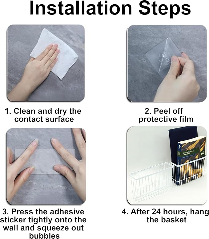 3 Pack Cabinet Door Organizer, Foil and Plastic Wrap Organizer, Wall Mounted Kitchen Organizers and Storage Wire Basket, Pantry Door Storage Kitchen Wrap, White - Image 6