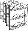 Spectrum Diversified 3-Tier Spice Rack Shelf Organizer for Kitchen Countertop, Pantry, Bathroom, or Closet with Optional Wall Mount, Black (Pack of 4) by Unknown