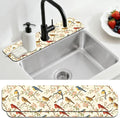 2 Pcs Kitchen Sink Splash Guard Faucet Mat Vintage Watercolor Bird Pattern Faucet Mat for Sinks Flower Absorbing Drying Mats for Kitchen Bathroom by CONCHLERY%E6%97%97%E8%88%B0%E5%BA%97