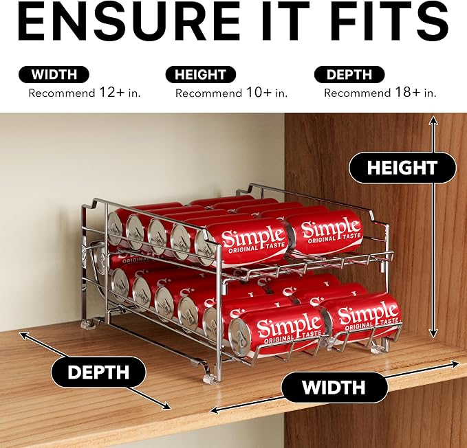 Simple Houseware Dual Row Front Loading Can Dispenser, Chrome - Image 3