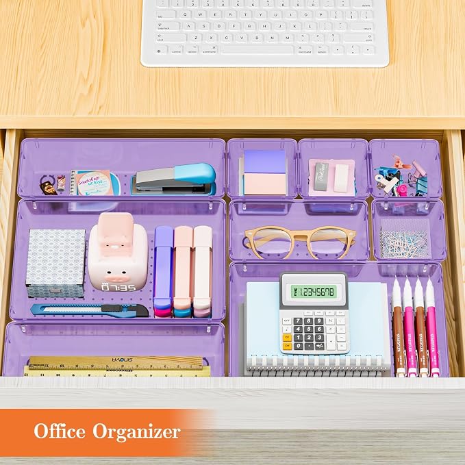 SpaceHacks 25 PCS Plastic Drawer Organizer, 4-Size Versatile Organizer Trays & storage Bins - Image 7