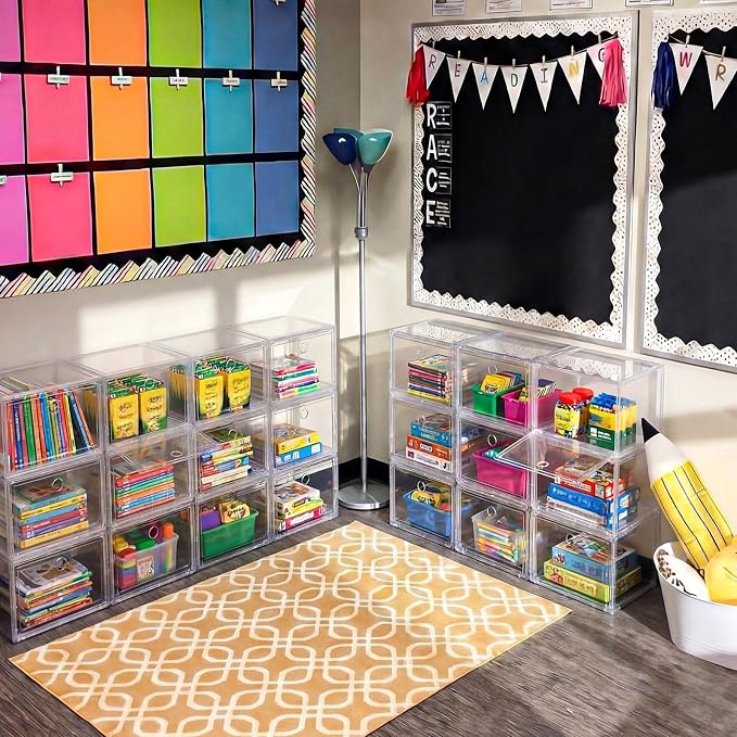 10 Shelf Weekly Clothes Organizer for School Outfits Monday to Friday Daily Daily Clothing Divider with Color Labels 13.39 x 10.24 x 7.28 Inches Plastic Storage Organizer for Home, Bedroom - Image 4