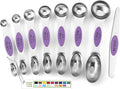Spring Chef Stainless Steel Magnetic Measuring Spoons Set of 8, Orchid | Nesting Teaspoon & Tablespoon Measuring Spoons w/ Leveler for Dry & Liquid Ingredients, Measure Spoons For Baking & Cooking by SpringChef