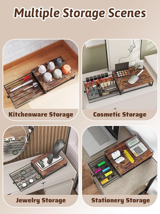Sedegn Coffee Pod Storage Drawer: Holds 35 K-Cup Pods Coffee Pod Organizer | Sliding Drawer K Cup Holder for Easy Access, Fits Keurig & Coffee Bars, Non-Slip Feet, No Assembly Needed, Brown - Image 7