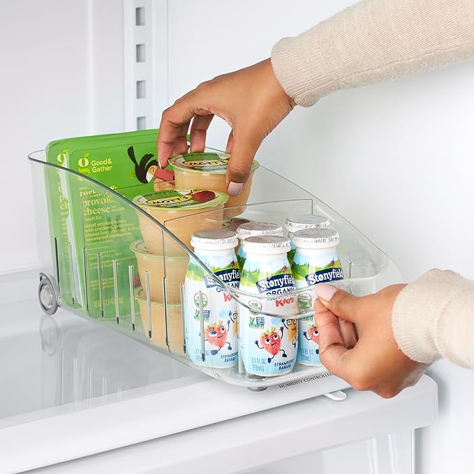 YouCopia RollOut Fridge Drawer 6", BPA-Free Clear Rolling Refrigerator Organizer Bin with Adjustable Dividers and Handles for Produce, Food, Meal and Snack Storage - Image 5