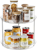 LAMU 2 Tier Lazy Susan Turntable Organizer for Cabinet, 9'' Rotating Spice Rack for Kitchen, Pantry, Countertop, Bathroom, Vanity, Under Sink, Medicine Cabinet Organizer, 1 Pack by YourHome-OrganizationHelper